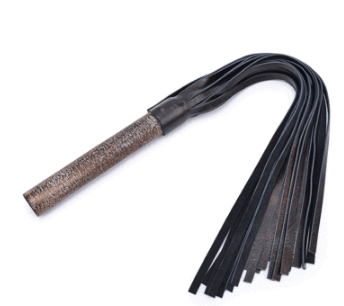 BDSM Spanking Flogger Genuine Leather w/ Archaize Wooden Handle